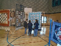 #350. Quilt Show - Robin maple leaves, sampler, flying dutchman tuquoise