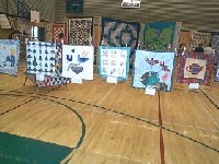 #496. 1 st clothes line - (girl waters flowers, trees, dove, stars, lily pad)