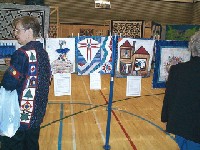 #499. 1 st clothes line -(lady and hand-bag,star and waves,family home)