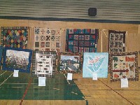 #558. Close Ups - 2nd clothes line (3 mini quilts middle)