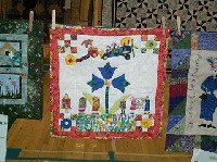 #565. Close Ups - 1 st clothes line (flying plane and quilt show and tell)