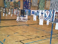 #572. Close Ups - 1 st clothes line (left side 10 mini quilts)